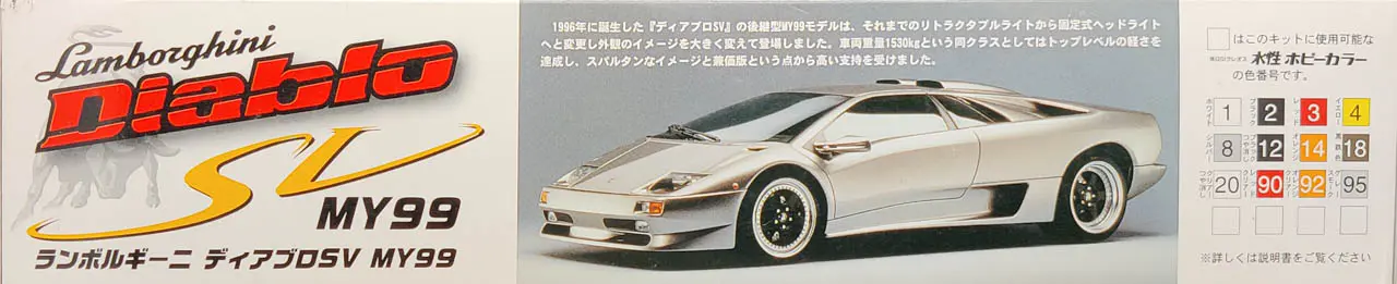 Fujimi 1996 Lamborghini Diablo SV MY99 - Spotlight Hobbies