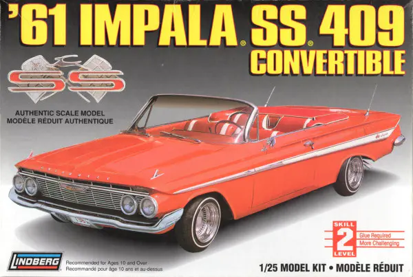 Lindberg 1961 Chevy Impala SS 409 Convertible with Lowrider Wheels