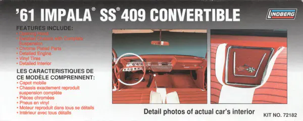 Lindberg 1961 Chevy Impala SS 409 Convertible with Lowrider Wheels