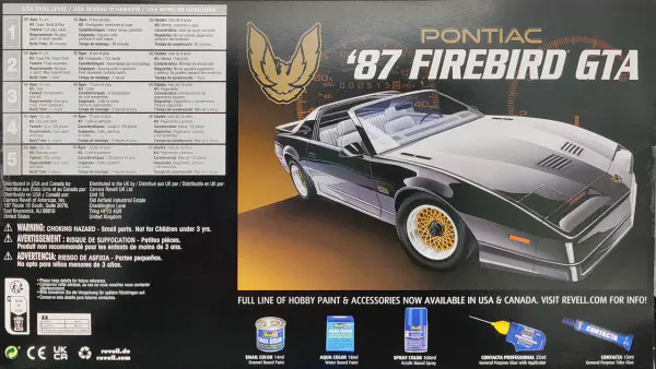REVELL – Maquette Pontiac Firebird GTA 1987 – Échelle 1/16 – À Peindre Et Assembler