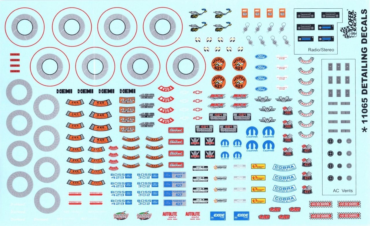Gofer Racing Detailing Decal Sheet Spotlight Hobbies