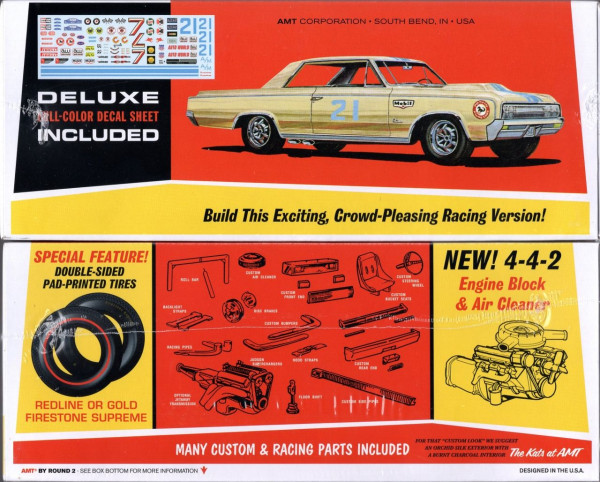 AMT 1/25 Scale Model Kit - Skill 2 1964 Oldsmobile Cutlass 442 Hardtop 3-in-1