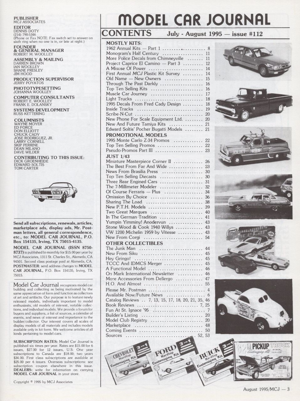 Model Car Journal, Issue 112 Uncirculated Spotlight Hobbies