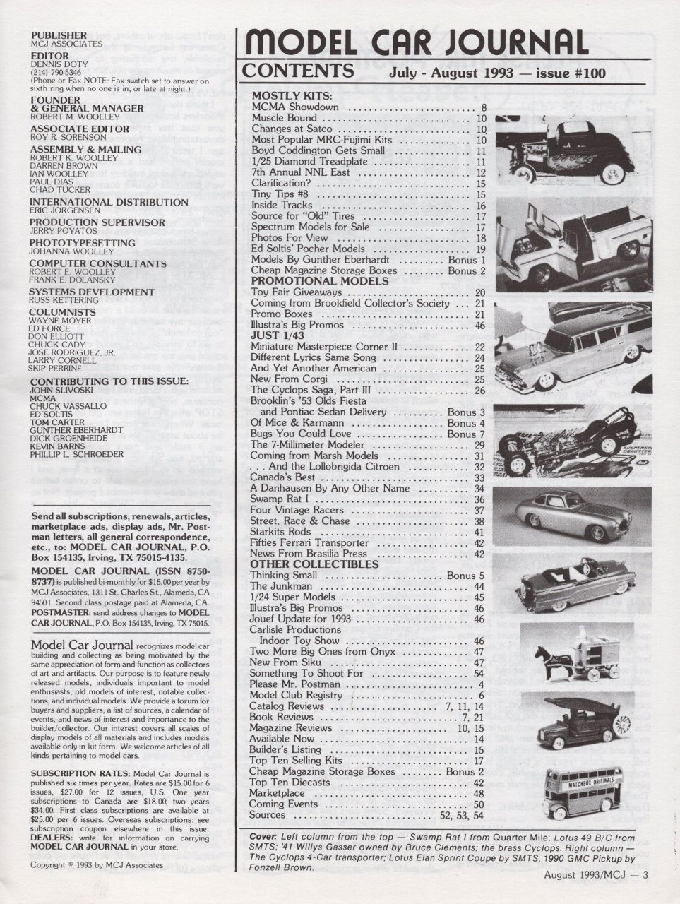 Model Car Journal, Issue 100 Uncirculated Spotlight Hobbies