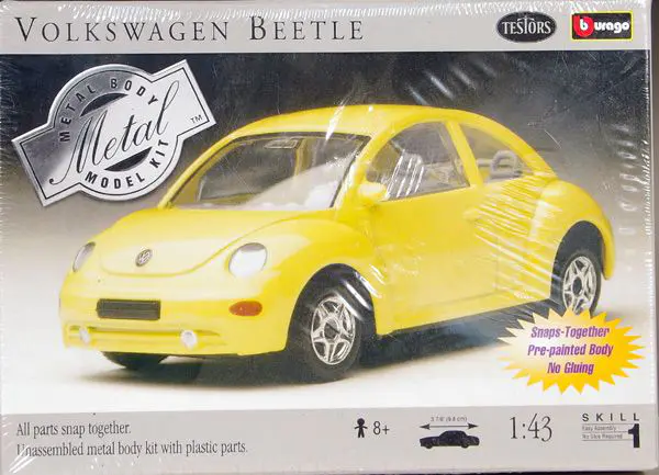Testors Volkswagen New Beetle Pre-painted Body Metal Kit 1/43