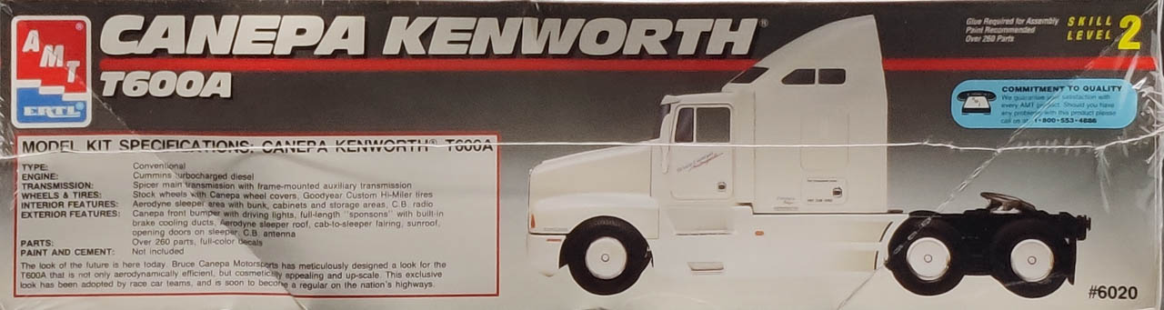 Kenworth T600A Semi Truck AMT 1:25 Model Kit # 6976 NEW Sealed Box 1990 Kenworth T600A Semi Truck AMT 1:25 Model Kit # 6976 NEW Sealed Box 1990