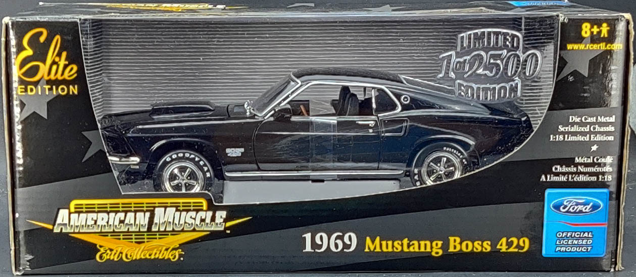 Ertl American Muscle 1/18 Scale 1969 Ford Mustang Boss 429 - Black