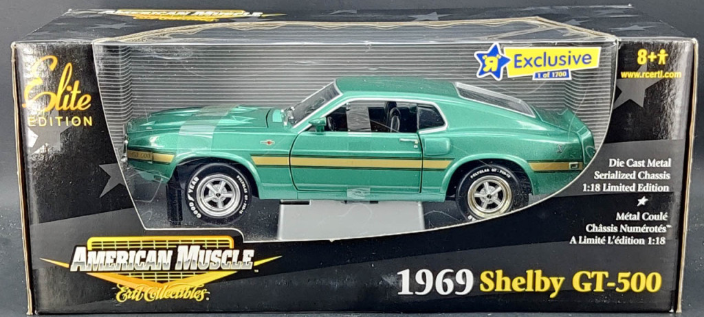 Ertl American Muscle 1/18 Scale 1969 Ford Mustang Shelby GT-500 - Green ...