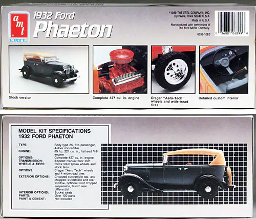AMT 1932 Ford Phaeton - Stock or Street Rod - Spotlight Hobbies