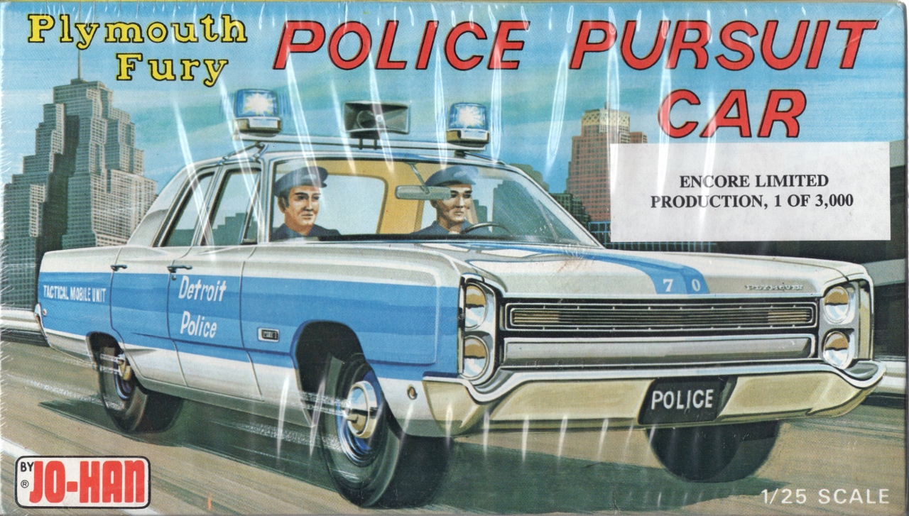 Jo-Han 1968 Plymouth Fury 4 Door Police Pursuit Car - Spotlight