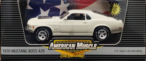 Ertl American Muscle 1/18 Scale 1970 Ford Mustang Boss 429 - White