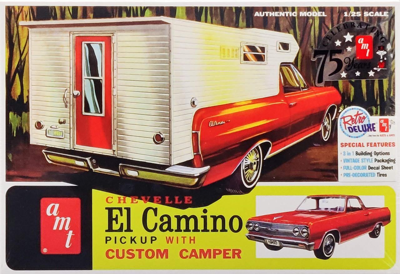 自動車 1965 CHEVELLE EL CAMINO DRAG CAMPER AMT 1965 Chevy El Camino with Large Camper - Stock, Custom