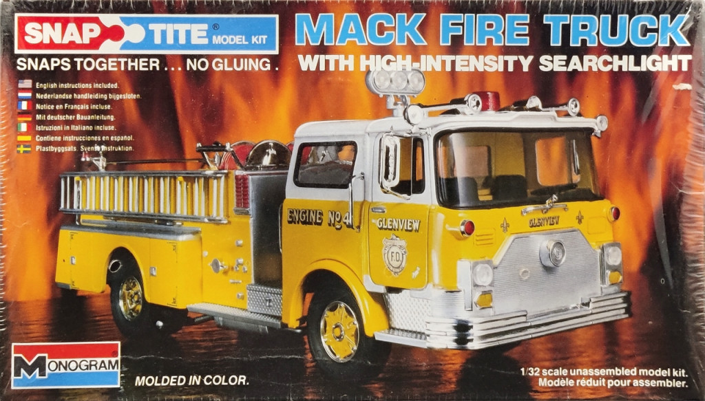 Revell Monogram Maquette SnapTite Camion Pompier Mack Fire Pumper échelle 1/32, 85-1225, Multicolor