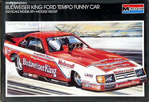 自動車 Budweiser King Ford Tempo Funny Car 1/24 Monogram Kenny Bernstein 