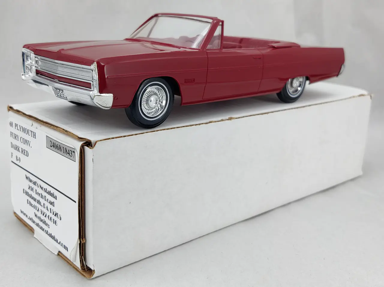 Jo-Han 1968 Plymouth Fury III Convertible Promo - Spotlight Hobbies
