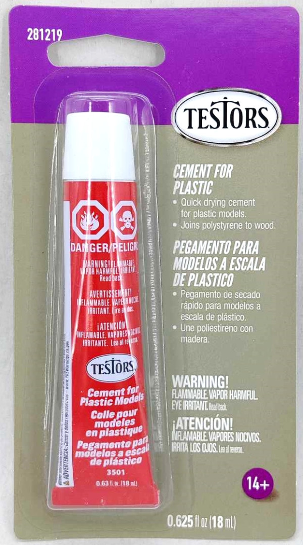 Testors Plastic Model Glue 5/8 Fl Oz Tube (6 Tube Multipack)