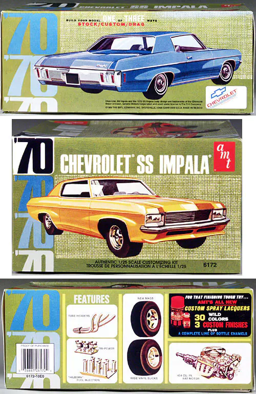 amt 1/25 1970 chevrolet impala 完成品 Vintage AMT 1:25 Scale 1970 Chevy Impala SS Hardtop Plastic