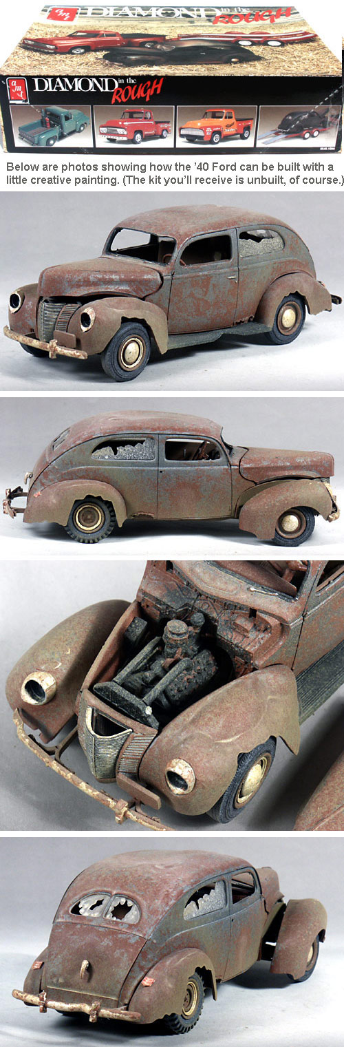 AMT 1940 Ford 2 Door Sedan, 1953 Ford Pickup and Trailer