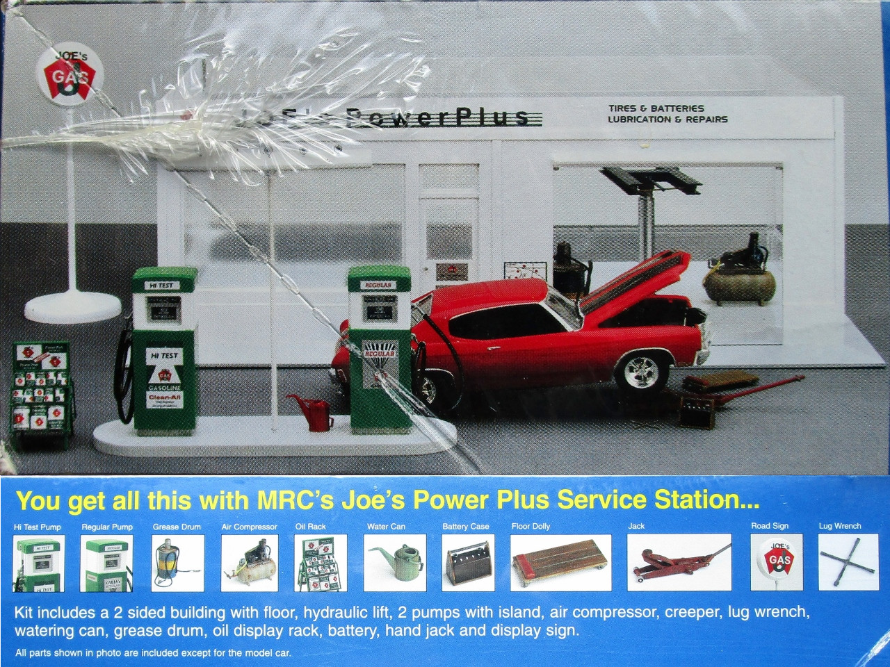 MRC 1960's Style Joe's Power Plus Service Station with Tools and