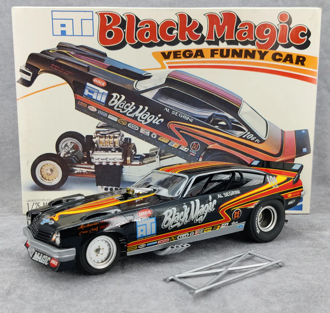 MPC Al Segrini “Black Magic” Chevy Vega Funny Car Built Kit