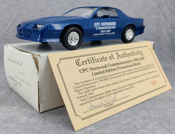 MPC 1987 Chevy Camaro Z-28 “CPC Norwood Commemorative” Promo