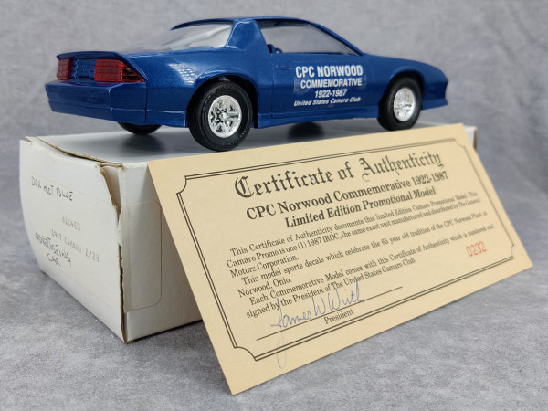 MPC 1987 Chevy Camaro Z-28 “CPC Norwood Commemorative” Promo