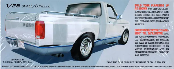 thumbnail interactive-video image 1 of AMT 1:25 Scale Model Kit – 1992 Ford F-150 Flareside – Skill Level 2 (AMT1451) 1 of 4
