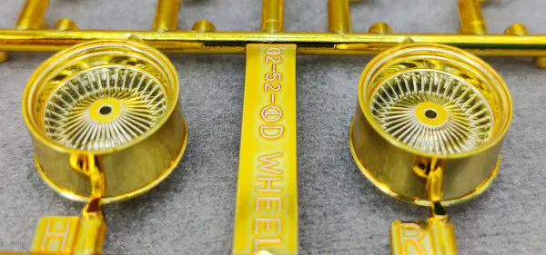 Aoshima Gold Plated 13-Inch Wire Wheels with Knock-Offs & Pirelli