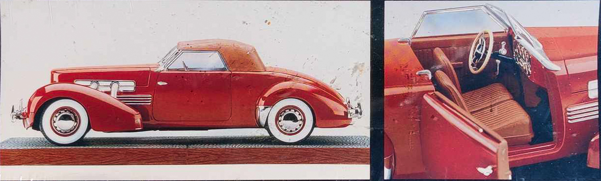 Miniature ERTL American Muscle 1/18 - Cord 812 Convertible Rouge 1937 - Occasion Boîte