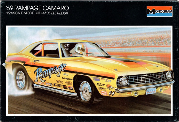 【未開封】Monogram 1/24 カマロ ハイローラー Camaro Monogram 1969 Chevy Camaro C/Stock Hardtop 
