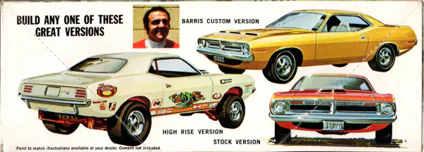 MPC 1970 Plymouth Barracuda Hardtop - Stock, Custom or High Rise