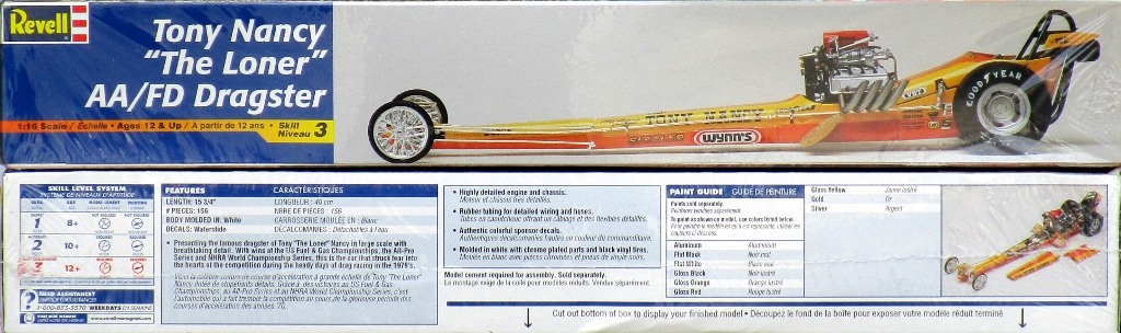 Maquette Revell 1/16 - Dragster 'The Loner' De Tony Nancy - Réf 7683 - Modèle AA/FD