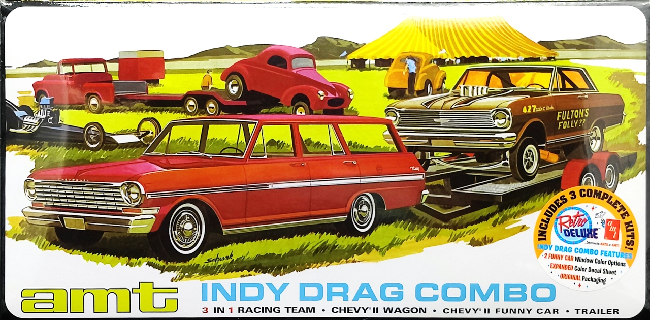 AMT Indy Drag Combo - 1963 Chevy Nova Station Wagon, 1965 Chevy II Nova  Funny Car \u0026 Trailer - Spotlight Hobbies, image size:1280x630