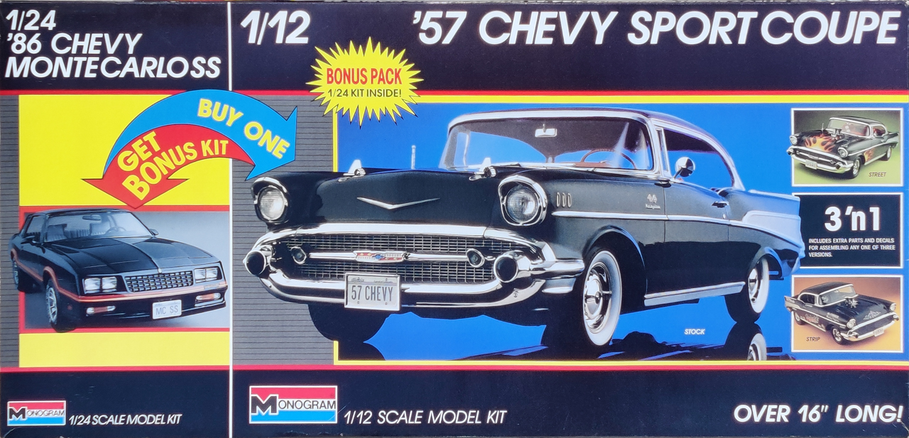 Monogram 1957 Chevy Bel Air Sport Coupe - 1/12 Scale with 1986